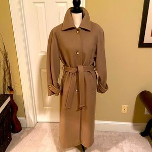 Vintage Halston long full length wool coat sz 8